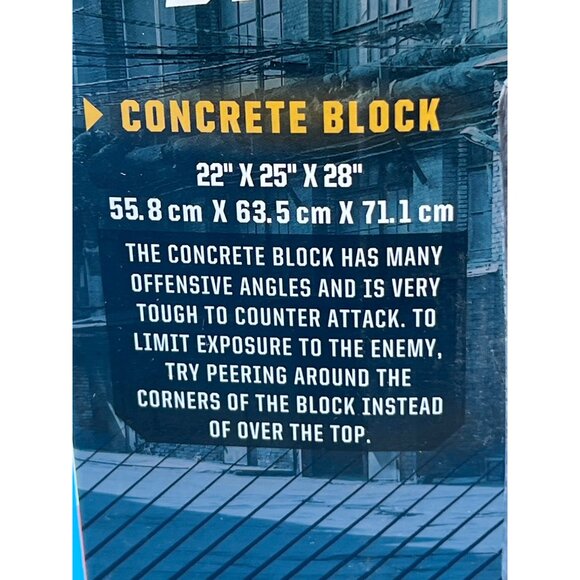 BUNKR Battle Zones Inflatable Concrete Block For Dart Blaster Play 22" X 25" X 2 - Picture 5 of 7
